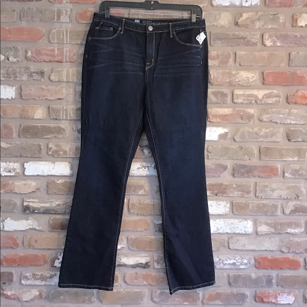 MOSSIMO Women’s Dark Curvy Bootcut Premium Denim 14 R NEW - Picture 2 of 4
